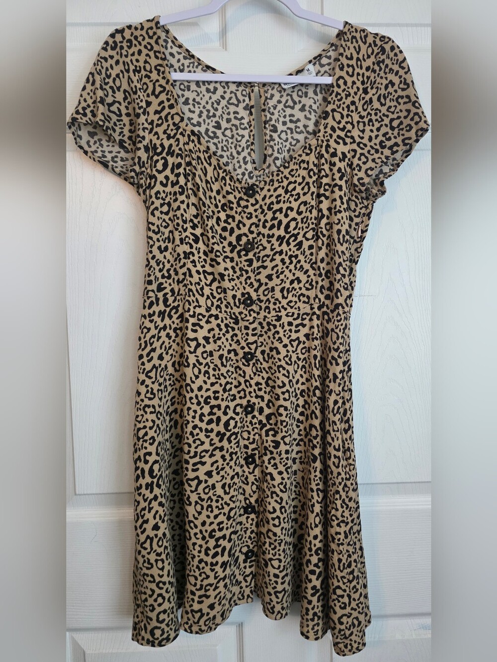 Hollister Leopard Print Button-Front Mini Dress Size Medium Modwife
